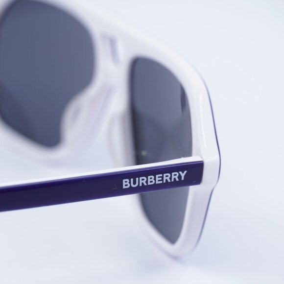 Burberry Junior JB4340 392687 Sunglasses Blue/White Frame, Grey Lenses - Picture 9 of 10